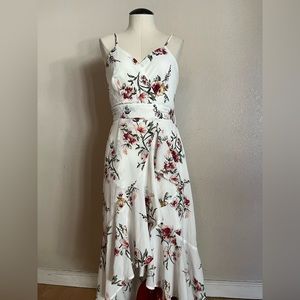 Floral high-low ruffle dress